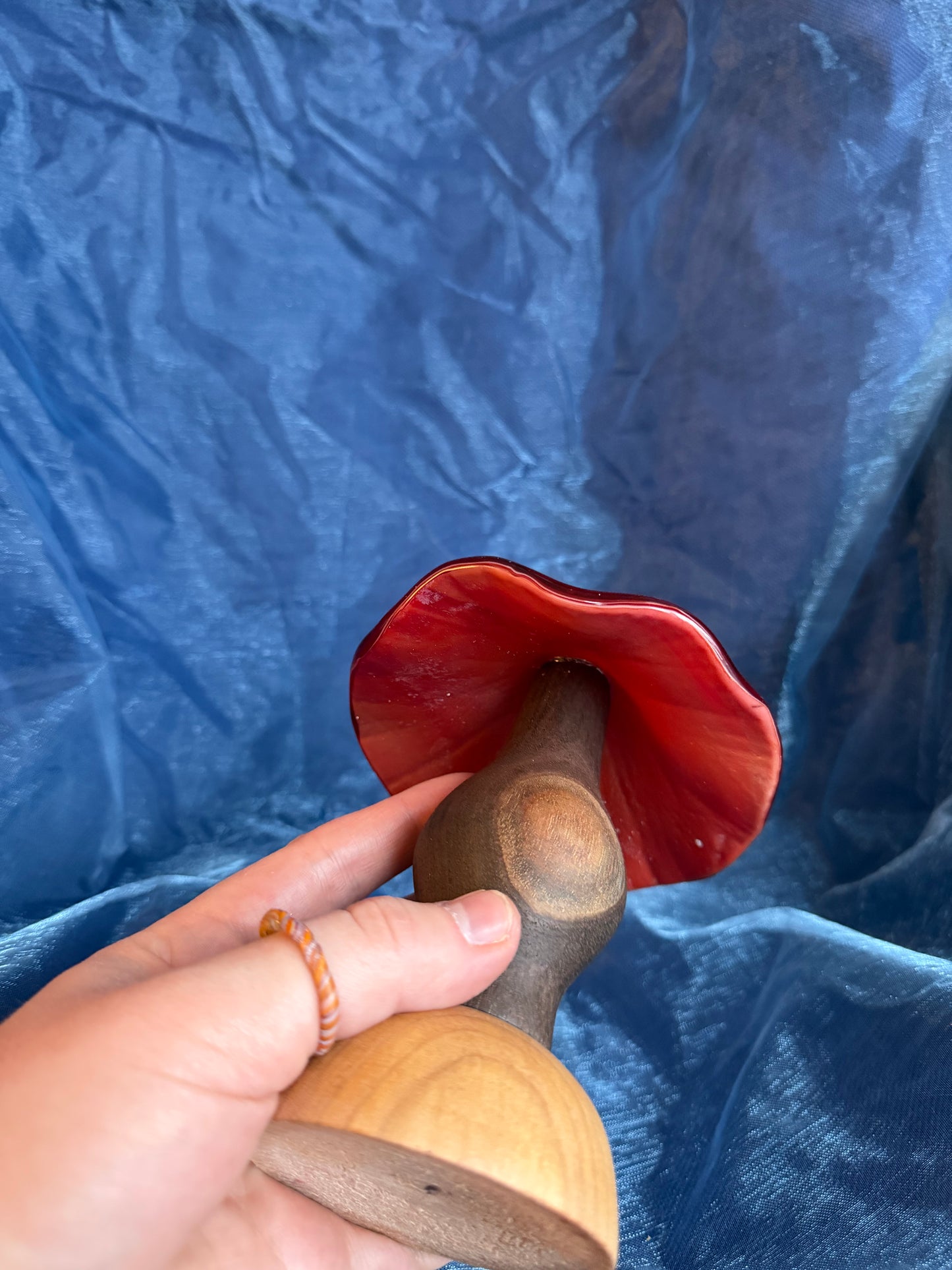 Glass and Wood Mushroom