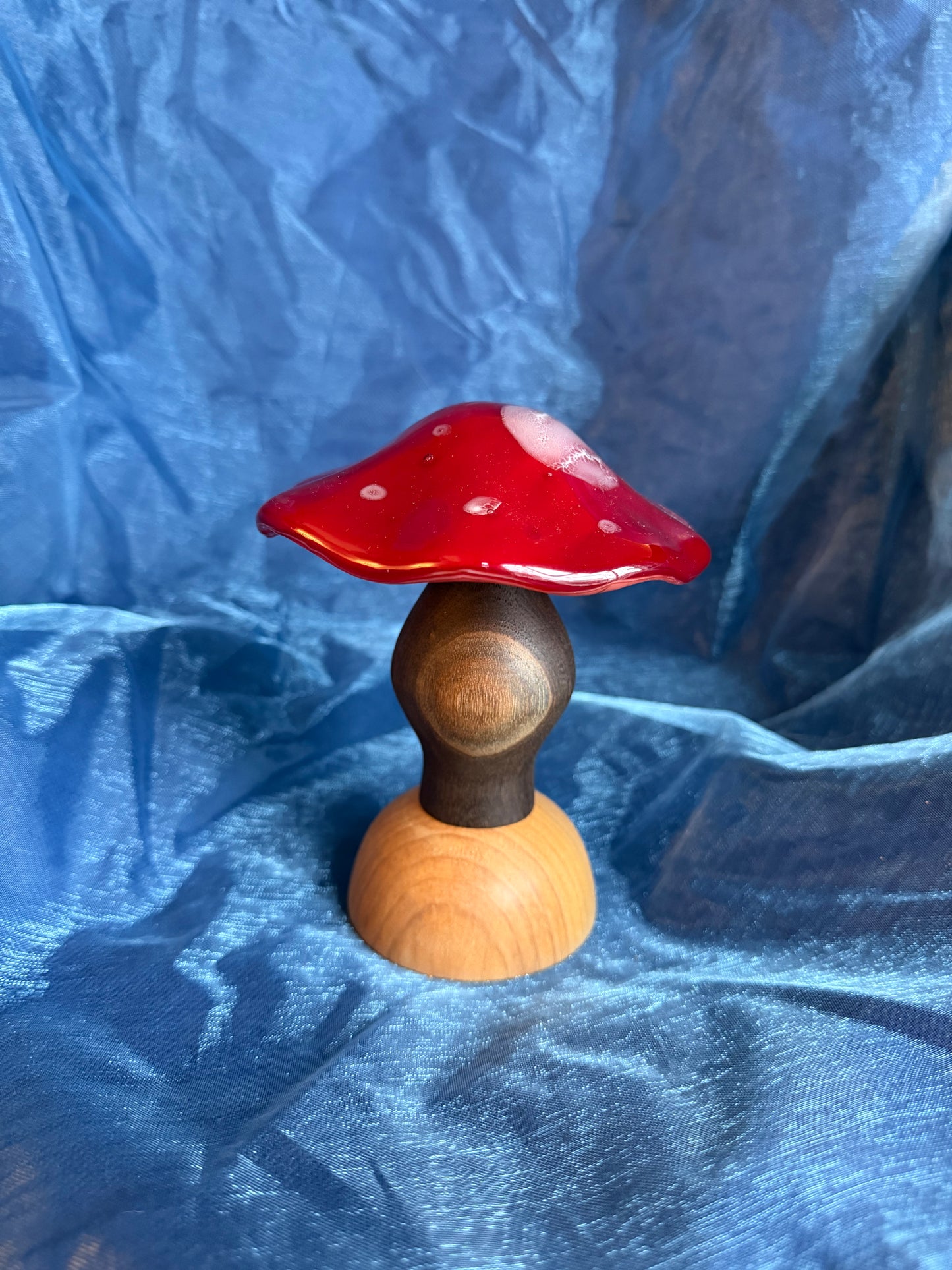 Glass and Wood Mushroom