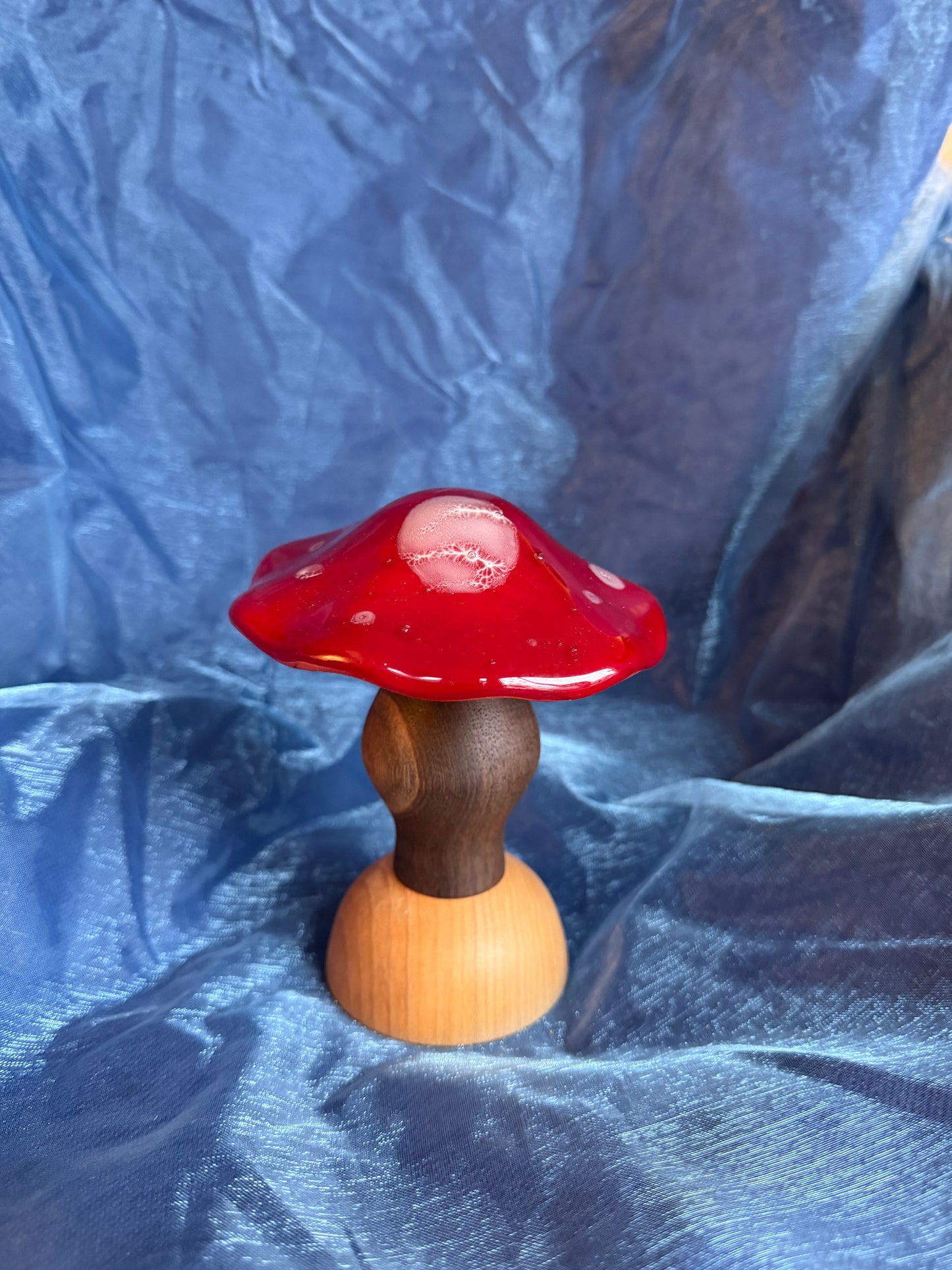 Glass and Wood Mushroom