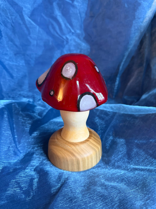 Glass and Wood Mushroom