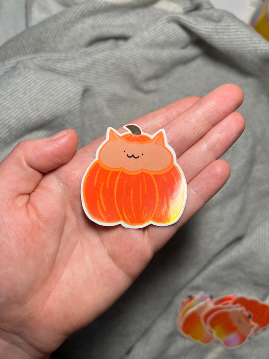 Pumpkin cat sticker