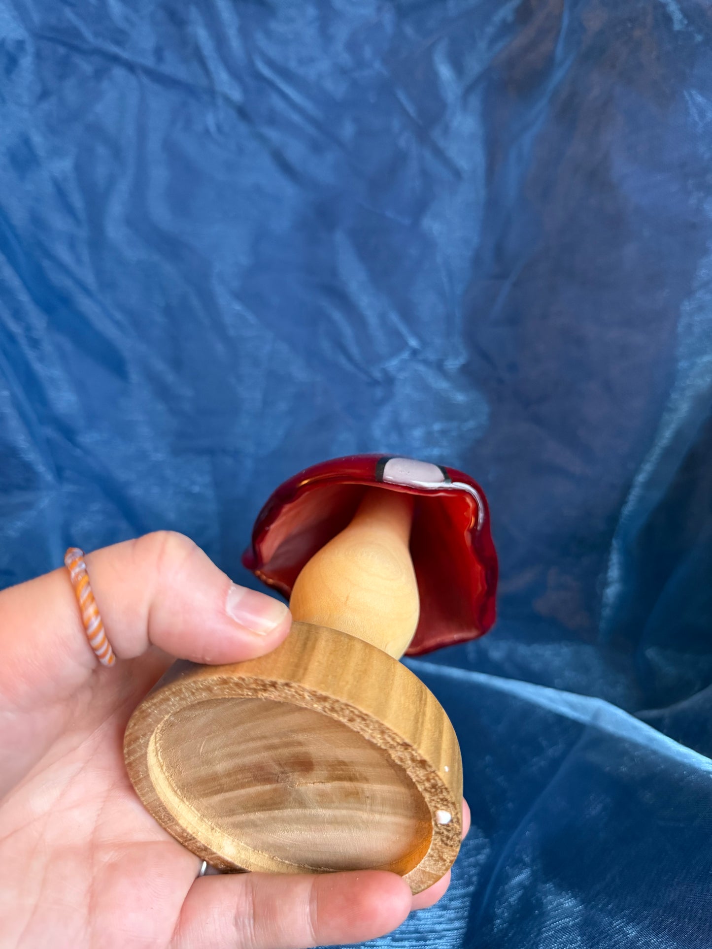 Glass and Wood Mushroom